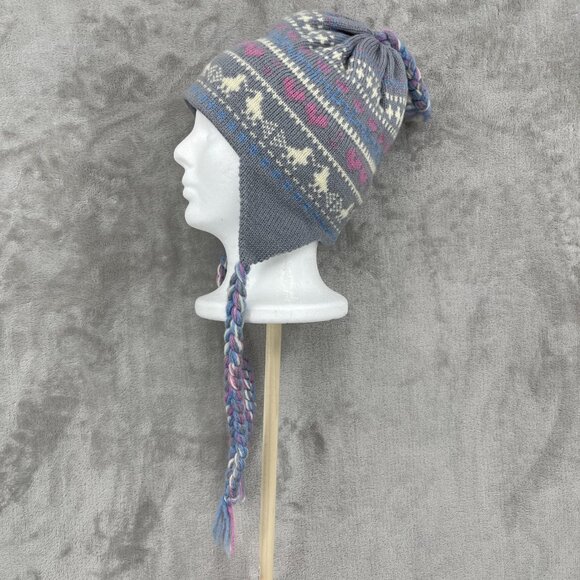 Stowe Woolens Vintage Women's Wool Knit Beanie Ski Winter Ducks Hearts USA Made - Picture 2 of 11